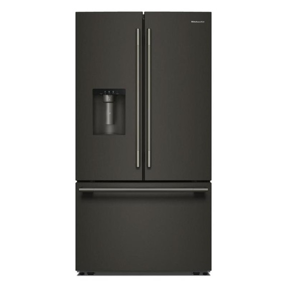 Kitchenaid® Réfrigérateur à portes françaises avec distributeur d’eau et de glaçons extérieur - 30 pi cu KRFF436SBE