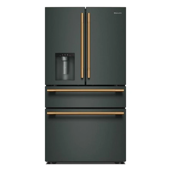Kitchenaid® Réfrigérateur à portes françaises avec distributeur d’eau et de glaçons extérieur et tiroir réfrigéré pleine largeur FreshChill™ - 29 pi cu KRMF436SJP
