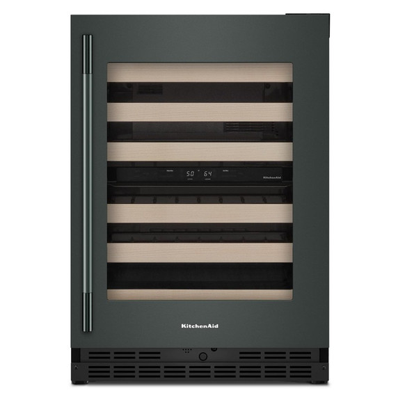 Kitchenaid® Cellier sous le comptoir avec porte-bouteilles à devant en bois à pleine extension - 24 po KUWR524SJP