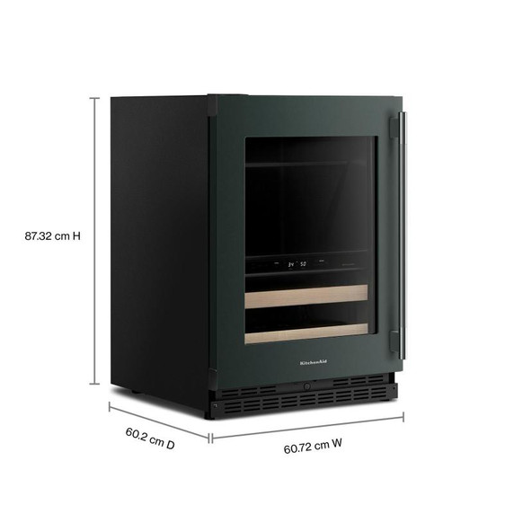 Kitchenaid® Centre de rafraîchissements avec porte en verre et porte-bouteilles à devant en bois - 24 po KUBL524SJP Kitchenaid® Centre de rafraîchissements avec porte en verre et porte-bouteilles à devant en bois - 24 po KUBL524SJP