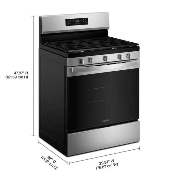 Whirlpool® Cuisinière au gaz avec technologie de cuisson à air et nettoyage à la vapeur- 30 po WFGS4530SZ