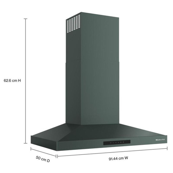 Hotte aspirante murale KitchenAid® de 36 pouces à 4 vitesses KVWC736SJP