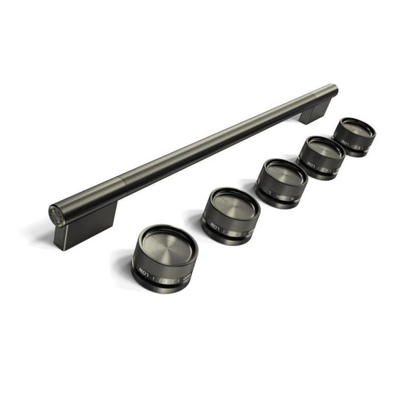 Trousse d'accessoires de personnalisation (poignées et boutons) couleur minerai noir pour cuisinière au gaz coulissante à convection KitchenAid® W11773965