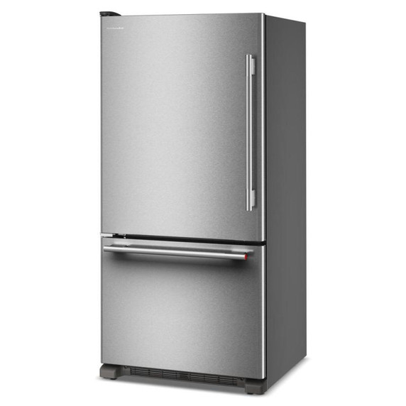 Kitchenaid® Réfrigérateur à congélateur inférieur et profondeur standard avec porte à charnière à gauche de 22 pi cu - 33 po KRBL133SPS