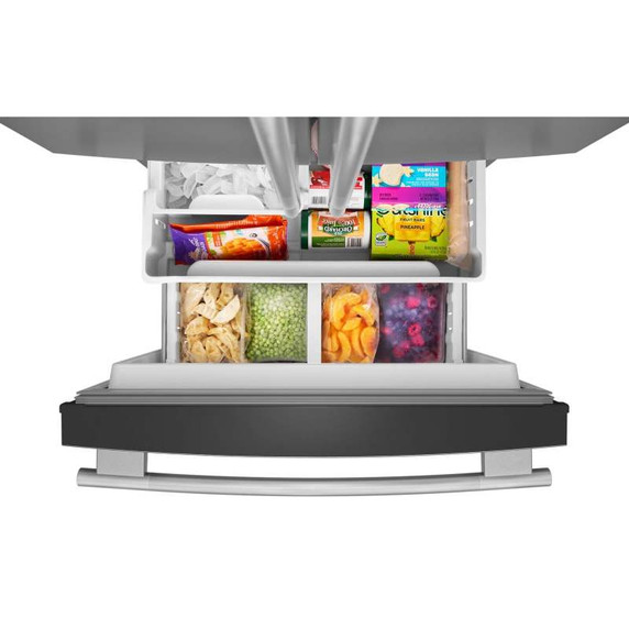 Kitchenaid® Réfrigérateur à portes françaises et profondeur standard avec distributeur d'eau intérieur , fini PrintShield™ - 30 po - 20 pi cu KRFF330SPS