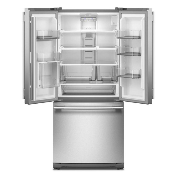 Kitchenaid® Réfrigérateur à portes françaises et profondeur standard avec distributeur d'eau intérieur , fini PrintShield™ - 30 po - 20 pi cu KRFF330SPS