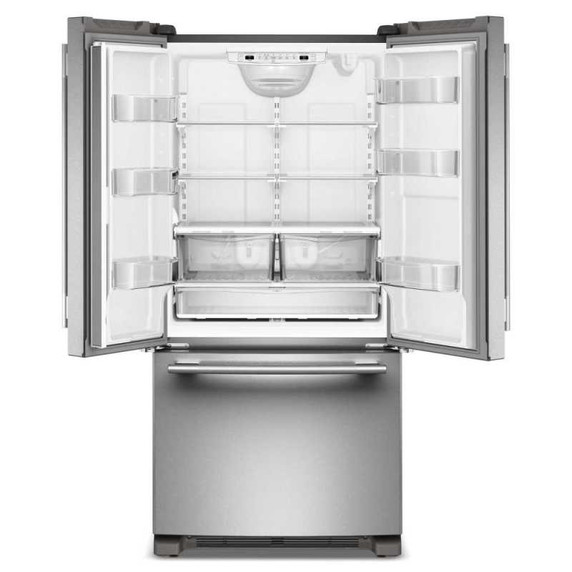Kitchenaid® Réfrigérateur à portes françaises, profondeur standard et distributeur intérieur de 22 pi cu - 33 po KRFF333SPS