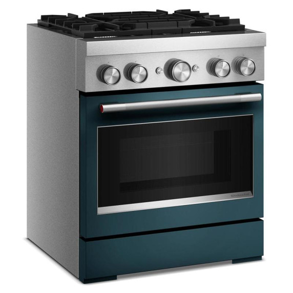 Kitchenaid® Cuisinière bicombustible de style commercial à 4 brûleurs avec mode de friture à air sans préchauffage de 30 po KFDS930SAG