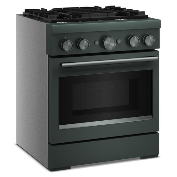 Cuisinière bicombustible de style commercial à 4 brûleurs avec mode de friture à air sans préchauffage KitchenAid® de 30 po KFDS930SJP