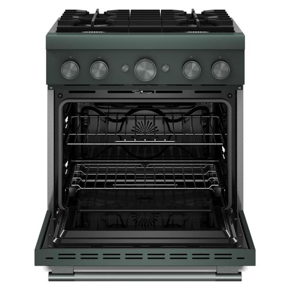 Cuisinière bicombustible de style commercial à 4 brûleurs avec mode de friture à air sans préchauffage KitchenAid® de 30 po KFDS930SJP
