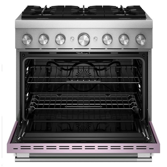 Kitchenaid® Cuisinière bicombustible de style commercial à 6 brûleurs avec mode de friture à air sans préchauffage de 36 po KFDS936SWF