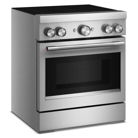 Cuisinière à induction non encastrée de style commercial à 4 éléments avec friture à air KitchenAid® de 30 po KFIS930SSS