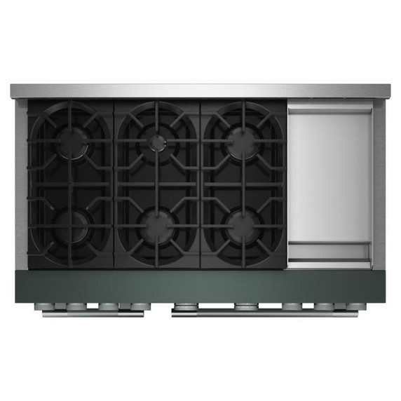 Table de cuisson commerciale au gaz à 6 brûleurs avec plaque chauffante  KitchenAid® de 48 po KFGD948SJP