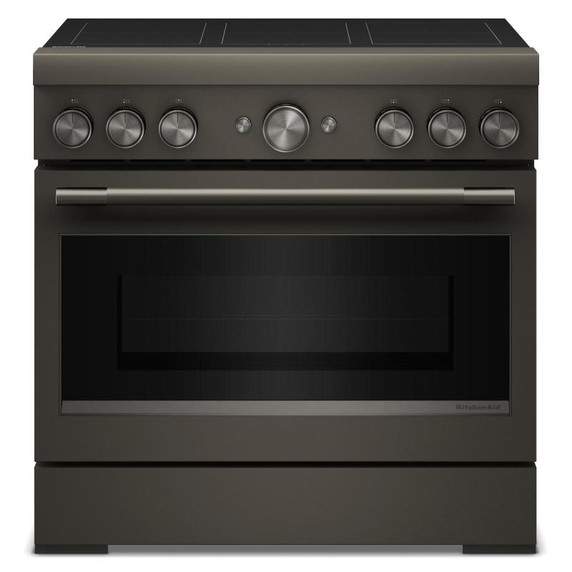 Cuisinière à induction non encastrée de style commercial à 6 éléments avec friture à air KitchenAid® de 36 po KFIS936SBE