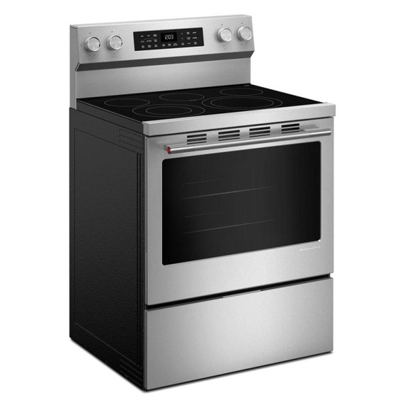 Kitchenaid® Cuisinière électrique coulissante intelligente avec modes de cuisson à convection - 5,3 pi cu YKFES330TPS