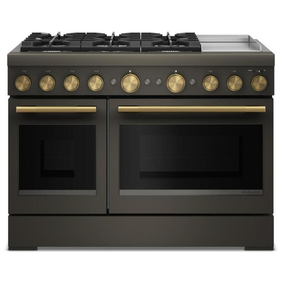 Table de cuisson bicombustible à 6 brûleurs avec plaque chauffante  KitchenAid® de 48 po KFDD948SBE