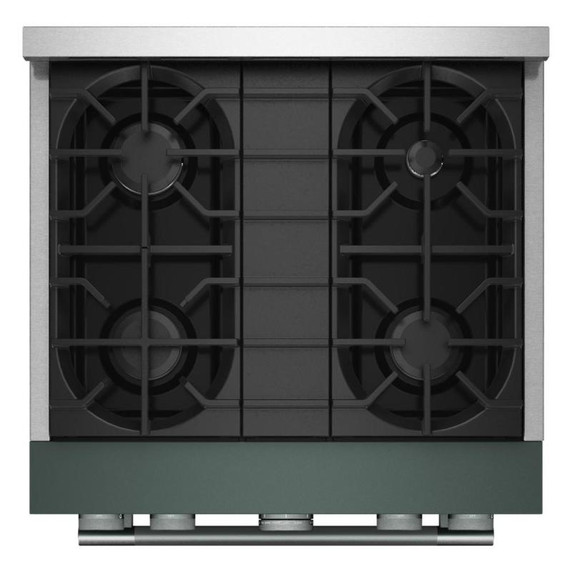 Cuisinière au gaz de style commercial à 4 brûleurs avec mode de friture à air sans préchauffage KitchenAid® de 30 po KFGS930SJP
