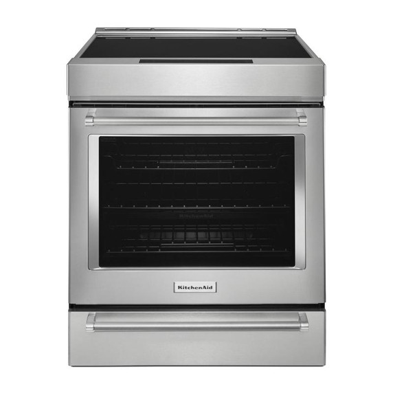 Kitchenaid® Cuisinière de 30 po à induction, commandes frontales et 4 éléments KSIB900ESS