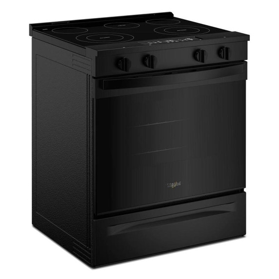 Whirlpool® Cuisinière électrique intelligente avec mode sans préchauffage et nettoyage à la vapeur de 30 po YWSES3330TB