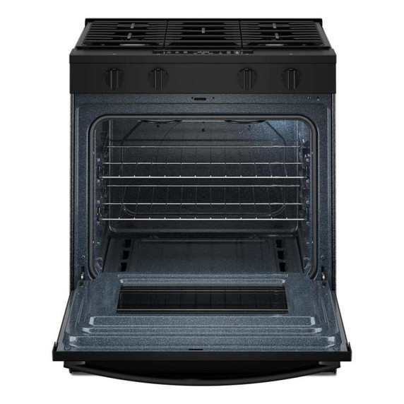Whirlpool® Cuisinière au gaz intelligente avec mode sans préchauffage et nettoyage à la vapeur de 30 po WSGS3330TB