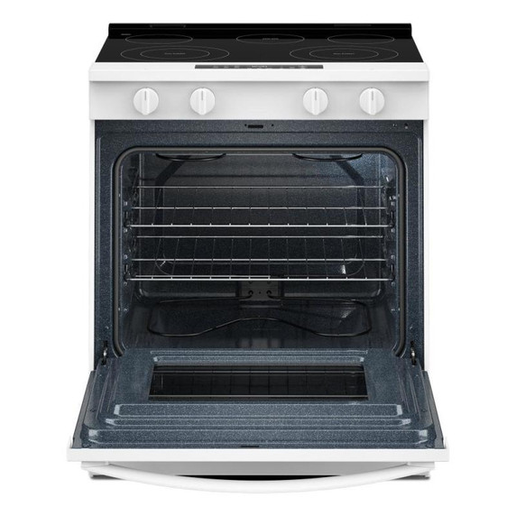 Whirlpool® Cuisinière électrique intelligente avec mode sans préchauffage et nettoyage à la vapeur de 30 po YWSES3330TW