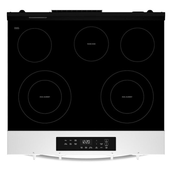 Whirlpool® Cuisinière électrique intelligente avec mode sans préchauffage et nettoyage à la vapeur de 30 po YWSES3330TW