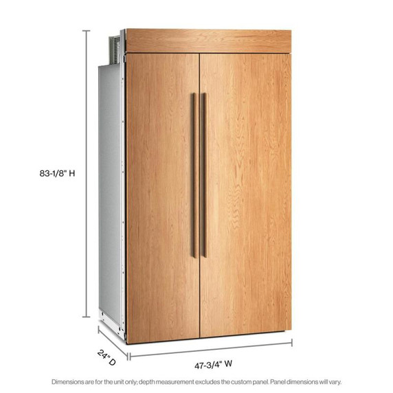 Kitchenaid® Réfrigérateur côte à côte encastré prêt pour les panneaux de recouvrement - 48 po et 30 pi cu KBSN748TPA