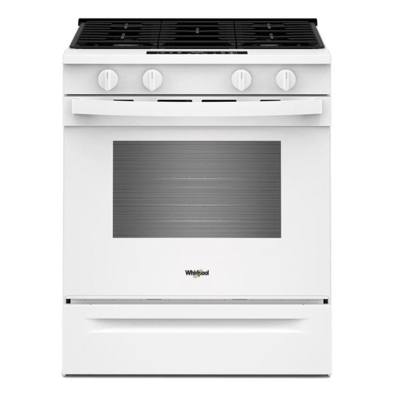 Whirlpool® Cuisinière au gaz intelligente avec mode sans préchauffage et nettoyage à la vapeur de 30 po WSGS3330TW