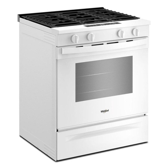 Whirlpool® Cuisinière au gaz intelligente avec mode sans préchauffage et nettoyage à la vapeur de 30 po WSGS3330TW