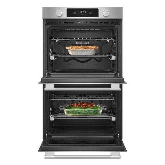 Kitchenaid® Four mural double électrique intelligent de 30 pouces avec caméra de cuisson intelligente - Fini PrintShield™ KOED930SPS