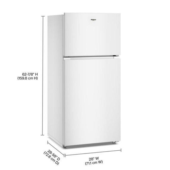Réfrigérateur à congélateur supérieur Whirlpool® avec refroidissement à couverture totale - 14 pi cu et 28 po WRTX3314TW