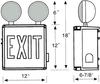 Exterior Exit Sign Combo Dimensions