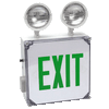 Weatherproof Exit Sign Combo with Green Letters