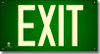 Photoluminescent Exit Sign with Green Background