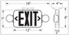 Dimensions for the Black Exit Sign Combo with Green Letters