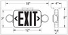 Green Exit Sign Emergency Light Combination with Self-Testing Dimensions