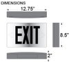 Dimensions for the Black Aluminum Exit Sign