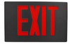Black Aluminum Exit Sign with Red Letters and Universal Face