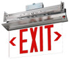 Recessed Edge Lit Exit Sign with Red Letters