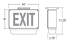 Vandal Resistant LED Exit Sign Combo Dimensions