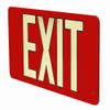 50' Photoluminescent Exit Sign with Red Background