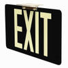 50' Photoluminescent Exit Sign with Black Background with Ceiling/End Mount Bracket
