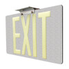 75' Photoluminescent Exit Sign with Silver Background with Ceiling/End Mount Bracket