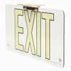 50' Photoluminescent Exit Sign with White Background with Ceiling/End Mount Bracket