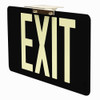 50' Glow-In-The-Dark Exit Sign with Black Background with Ceiling/End Mount Bracket