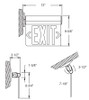 Surface Mount Dimensions for the Adjustable Edge Lit Exit Sign