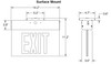 Dimensions for the Custom Edge Lit Exit Sign
