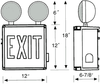 Dimensions for the NEMA 4X Rated LED Exit Sign Combo with Red Letters