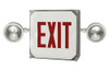 NEMA 4X Rated LED Exit Sign Combo with Side-Mounted Lamp Heads
