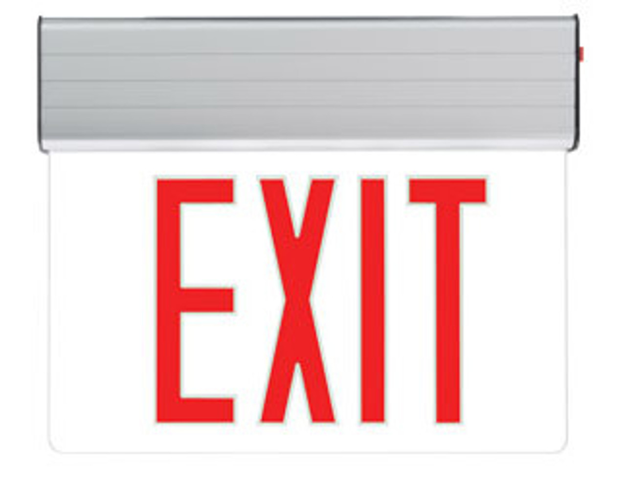 Surface Edge Lit Exit Sign Red LED Aluminum Housing